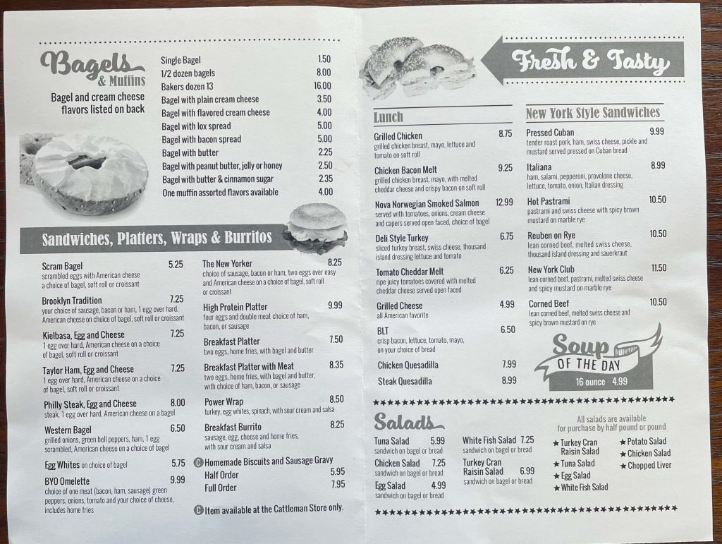 Brooklyn Bagels Menu